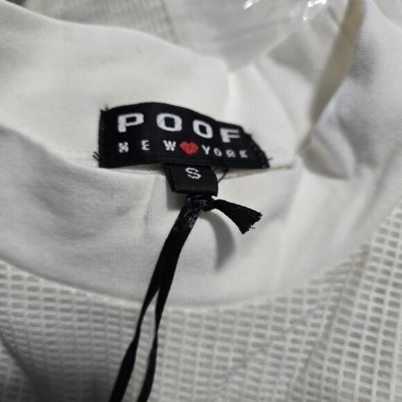 NWT Nordstrom Poof White long-Sleeve Sheer Mesh see through top small - Picture 8 of 8